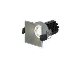 DM201301  Biox 10 Tridonic Powered 10W 4000K 810lm 24° CRI>90 LED Engine Silver Square Fixed Recessed Spotlight, IP20